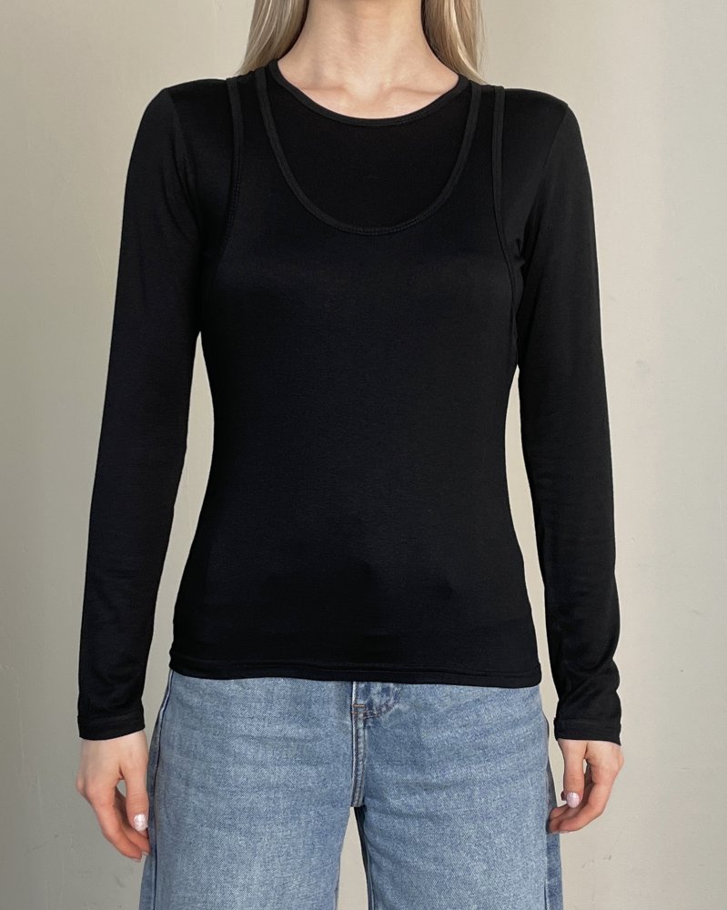 Двухслойный лонгслив с топом 72450417\15