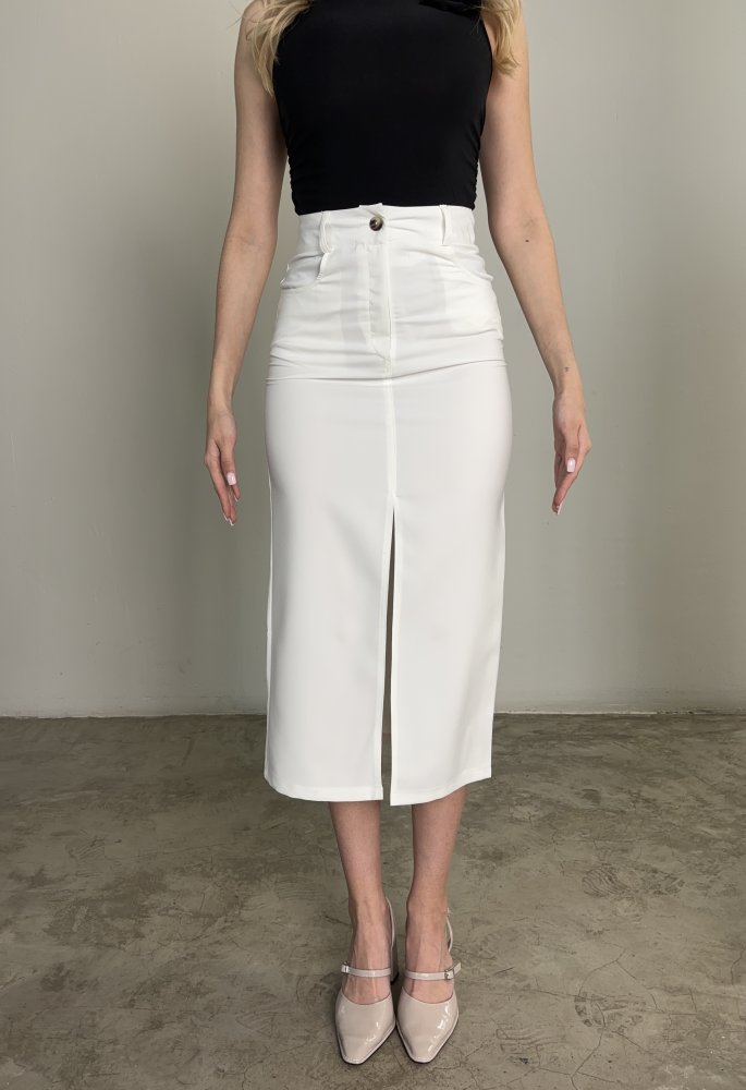 Юбка с разрезом миди 72450454\25