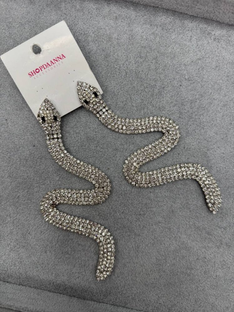 Серьги змейки со стразами Exclusive 72453589\448