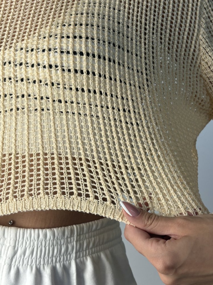 Джемпер укороченный сетка 72454279\717