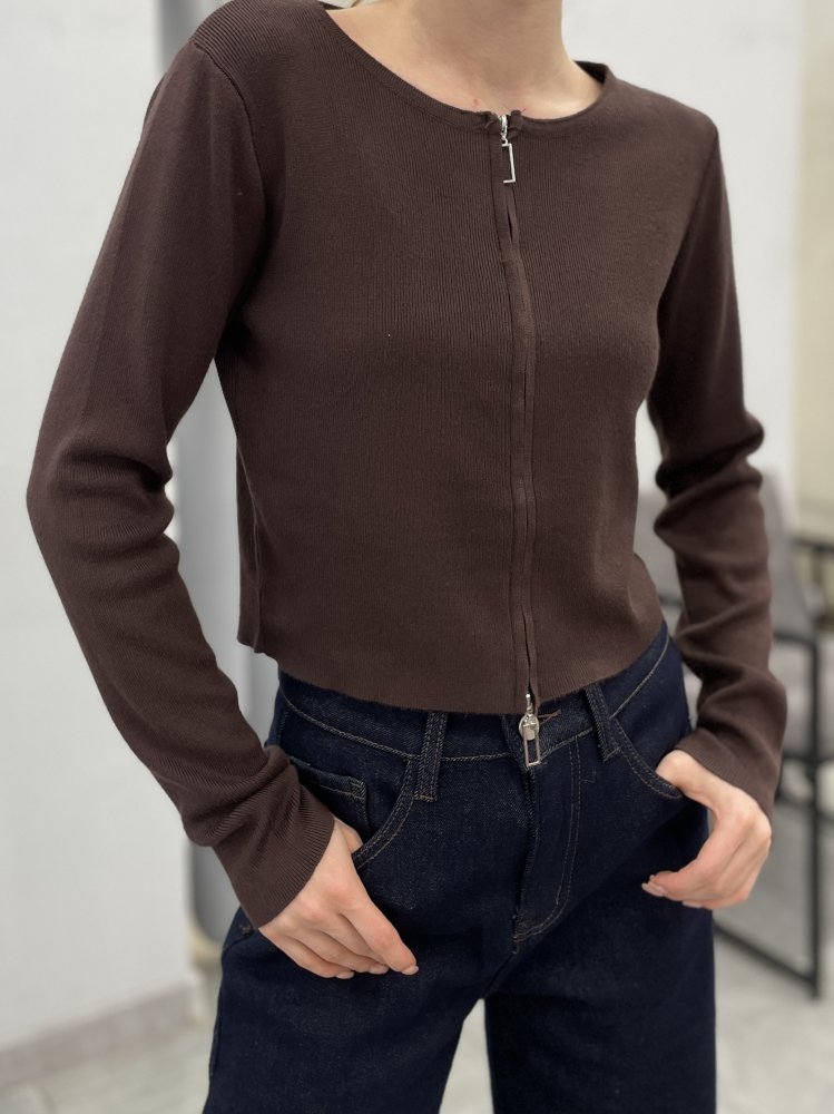 Лонгслив трикотажный на молнии 72460699\1013