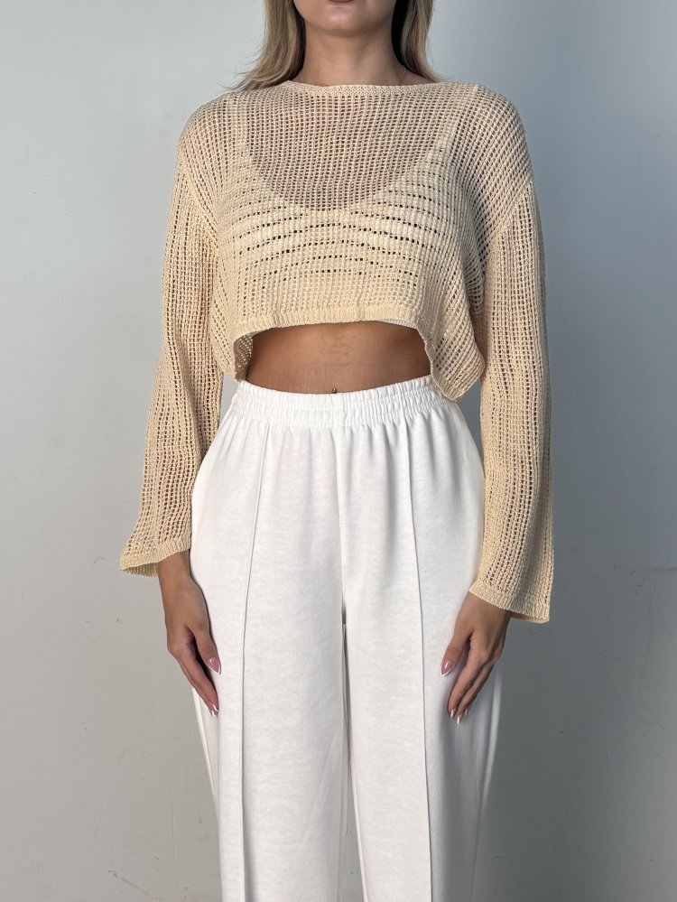 Джемпер укороченный сетка 72454279\717