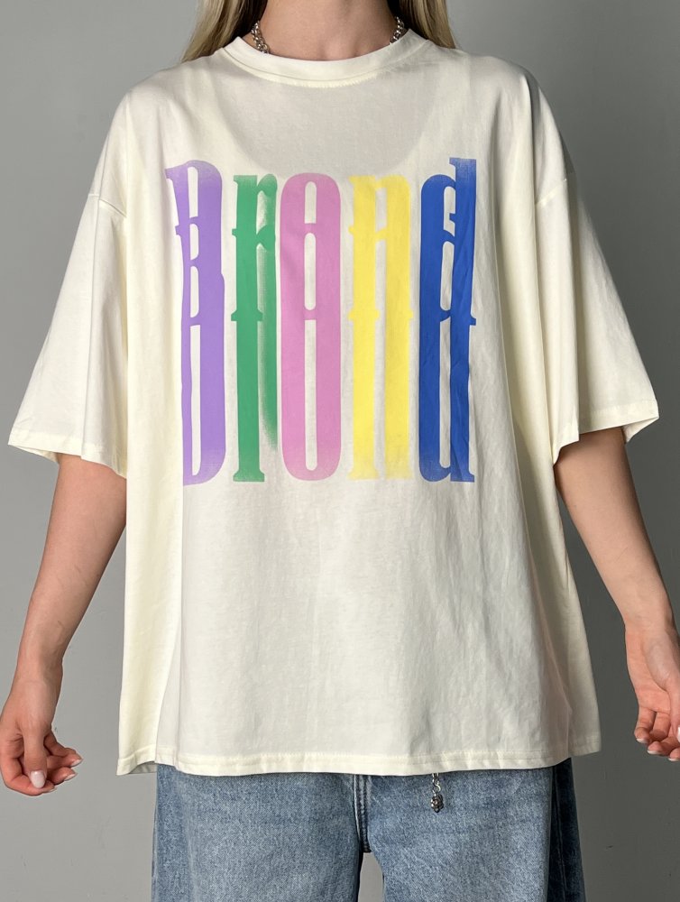 Футболка c надписью oversize 72453767\1007