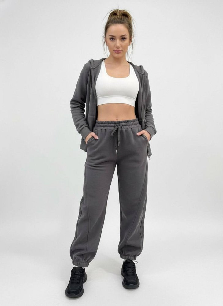 Джоггеры утеплённые велюром 72460591\1008