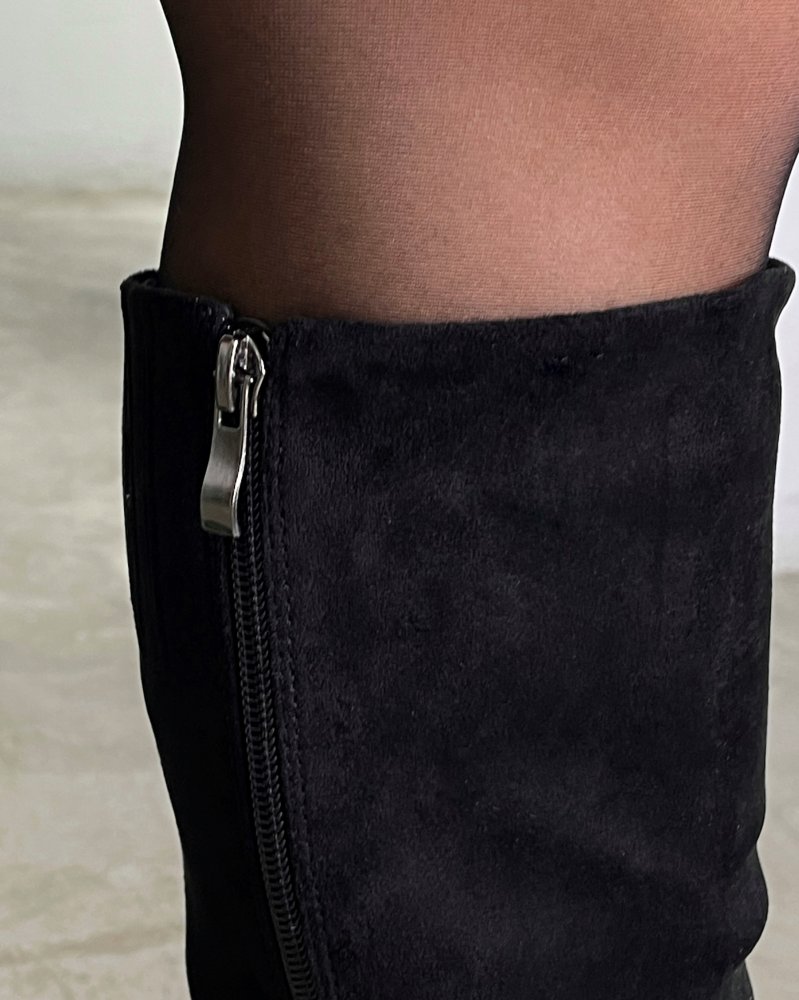 Сапоги на каблуке с острым носом, утепленные флисом 72448048\15