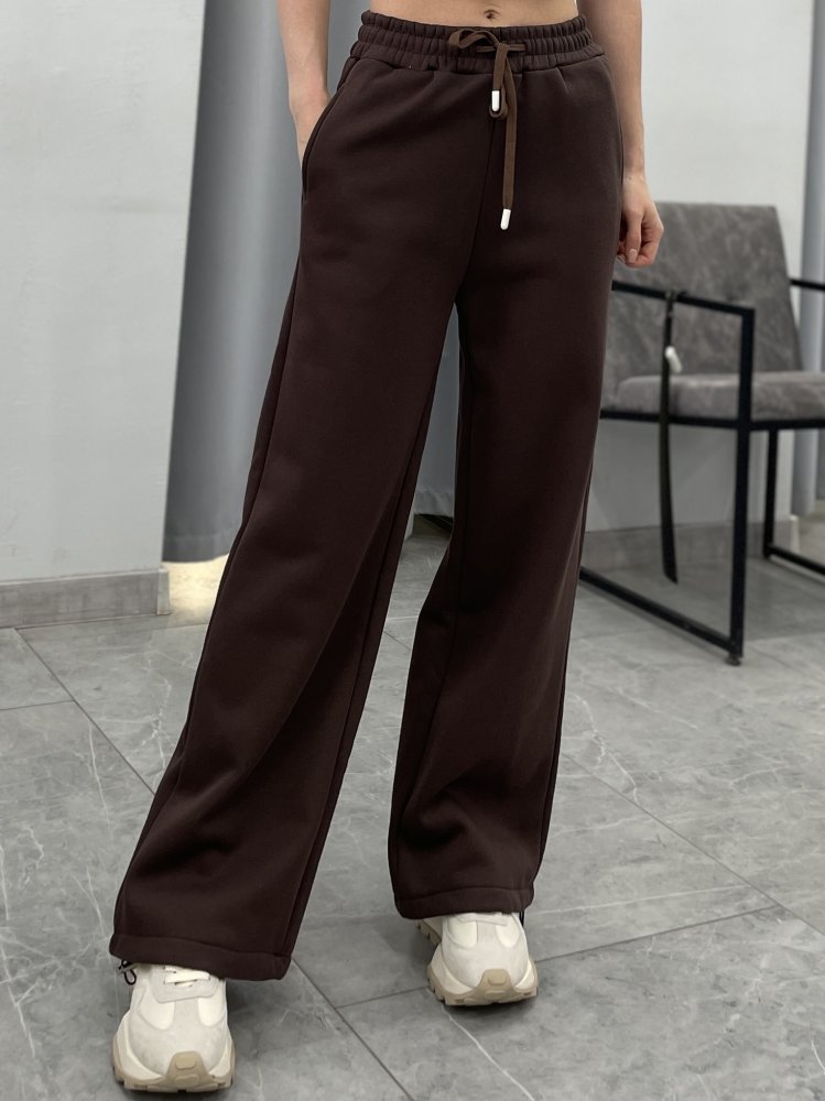 Брюки спортивные на кулиске утеплённые флисом 72460640\1013