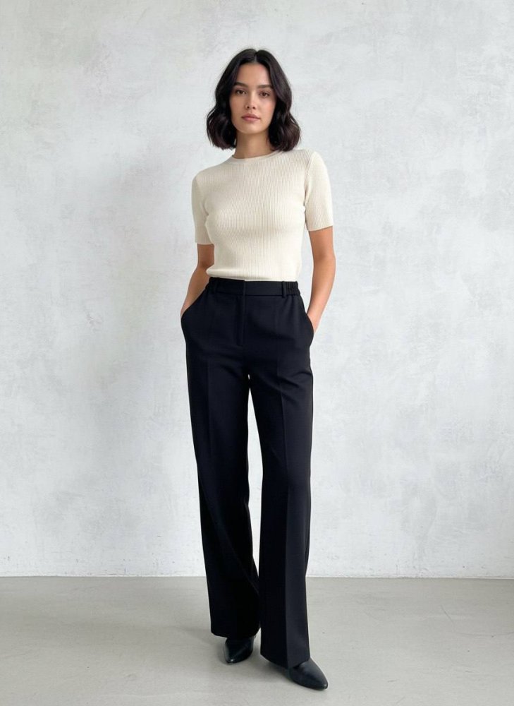 Брюки прямого кроя с начесом 72460871\15