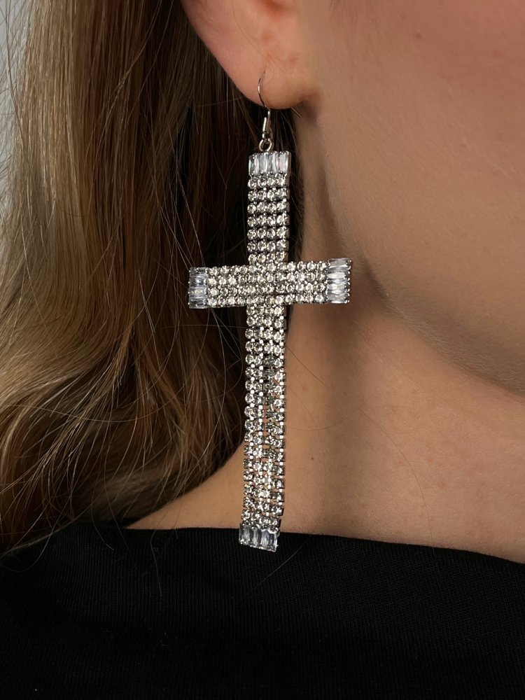 Серьги крестики Exclusive 72459460\448