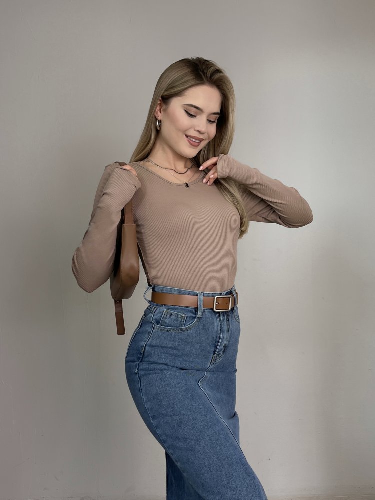 Асимметричный лонгслив в рубчик SHOPDAANNA 72450108\441