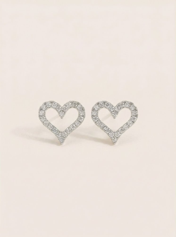 Серьги сердце со стразами 72461291\448
