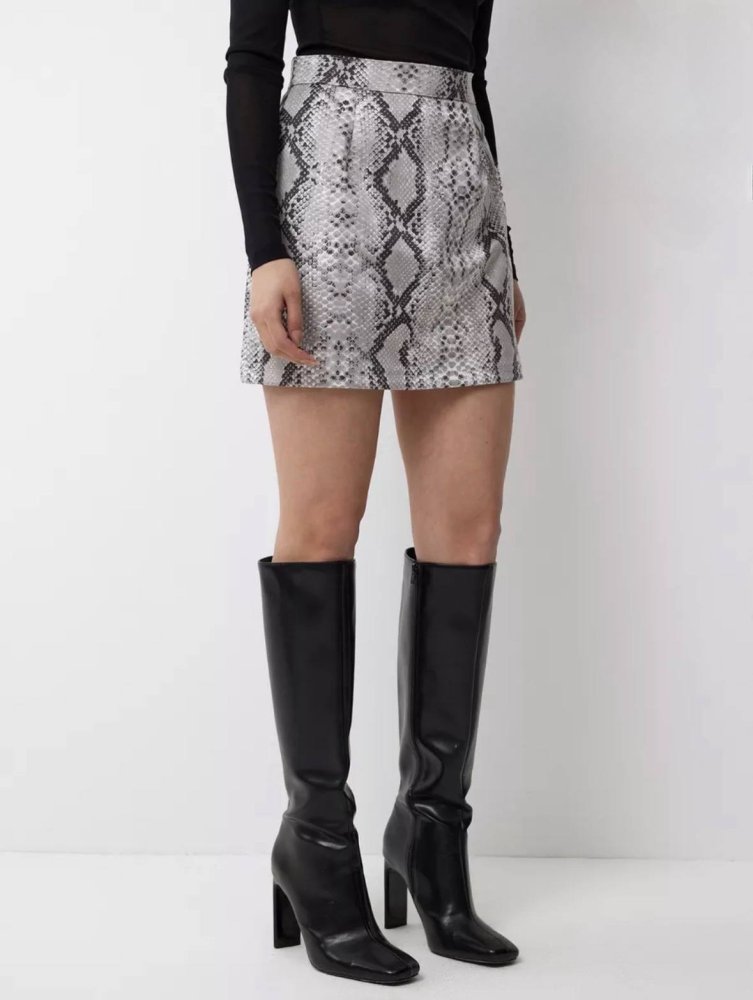 Юбка из фактурной экокожи под рептилию 72461243\25