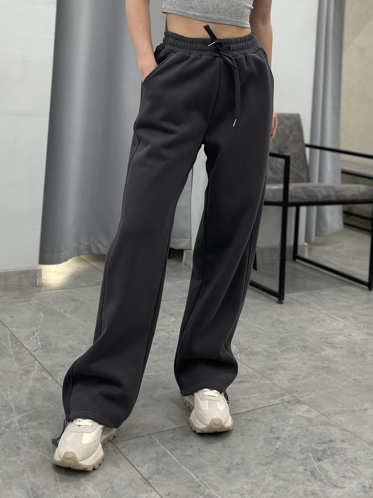 Брюки спортивные на кулиске утеплённые велюром 72460590\1008