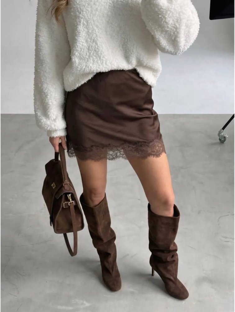 Юбка с кружевом 72460894\1013