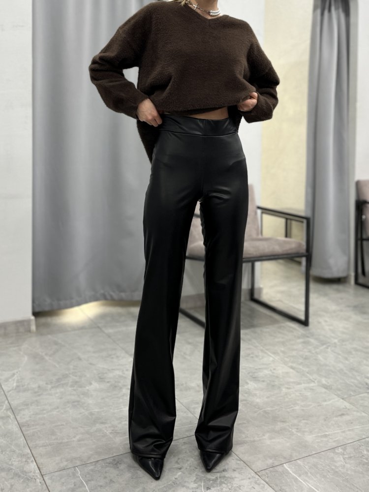 Брюки клёш утепленные (экокожа) 72460905\15