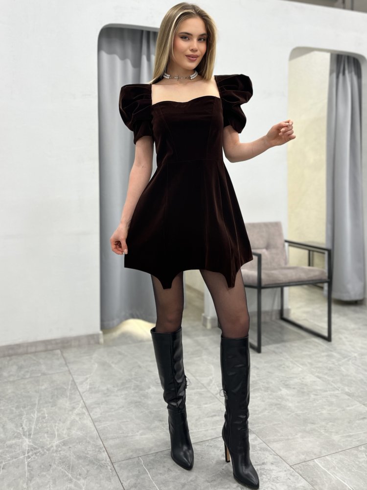 Платье велюровое 72460904\1013